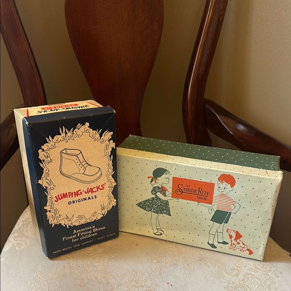 RARE vintage children’s shoe box set: Jumping-Jacks and Stride Rite